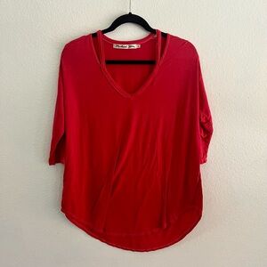 Michael Stars Women's Bright Red Long Sleeve Top